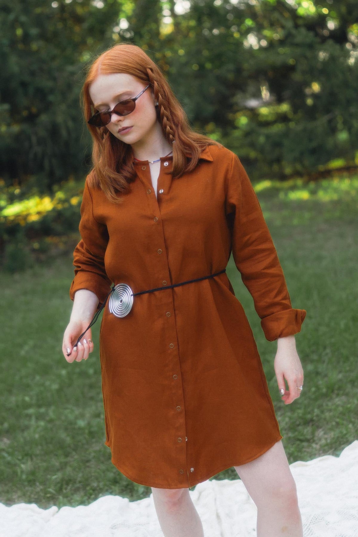 Aurelia Dress in Rust