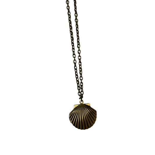 Bronze Seashell Locket Pendant Necklace | Vintage Ocean-Inspired Charm