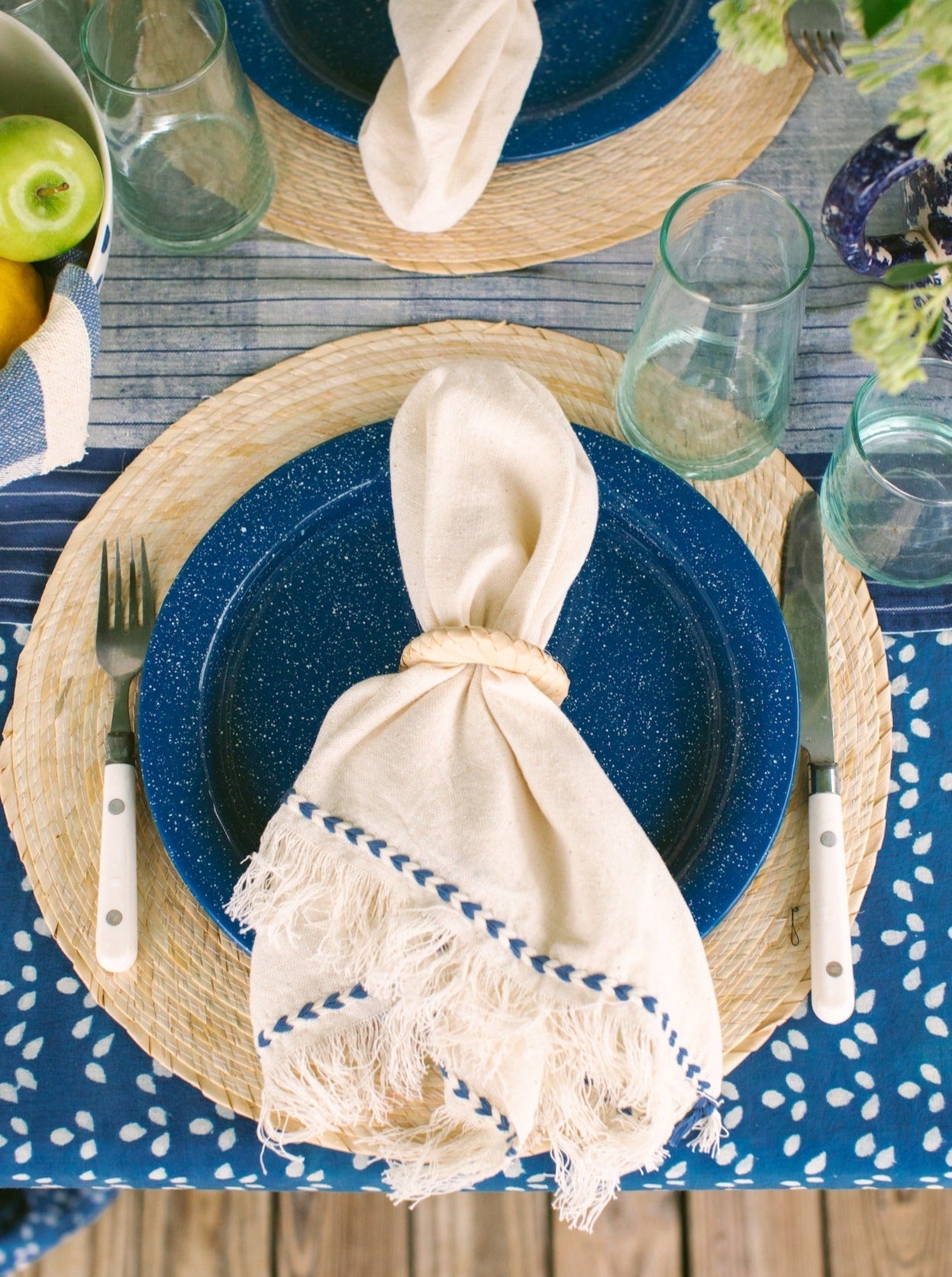Chambray Braid Detail Napkin | Set of 2