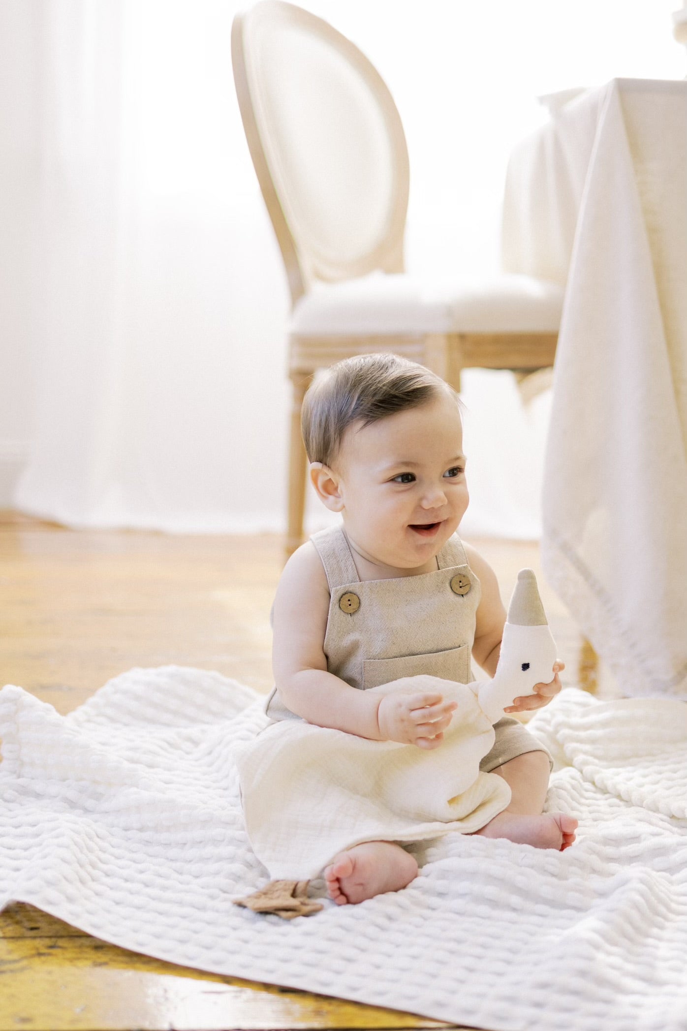 Goose Lovey Security Blanket-Taupe