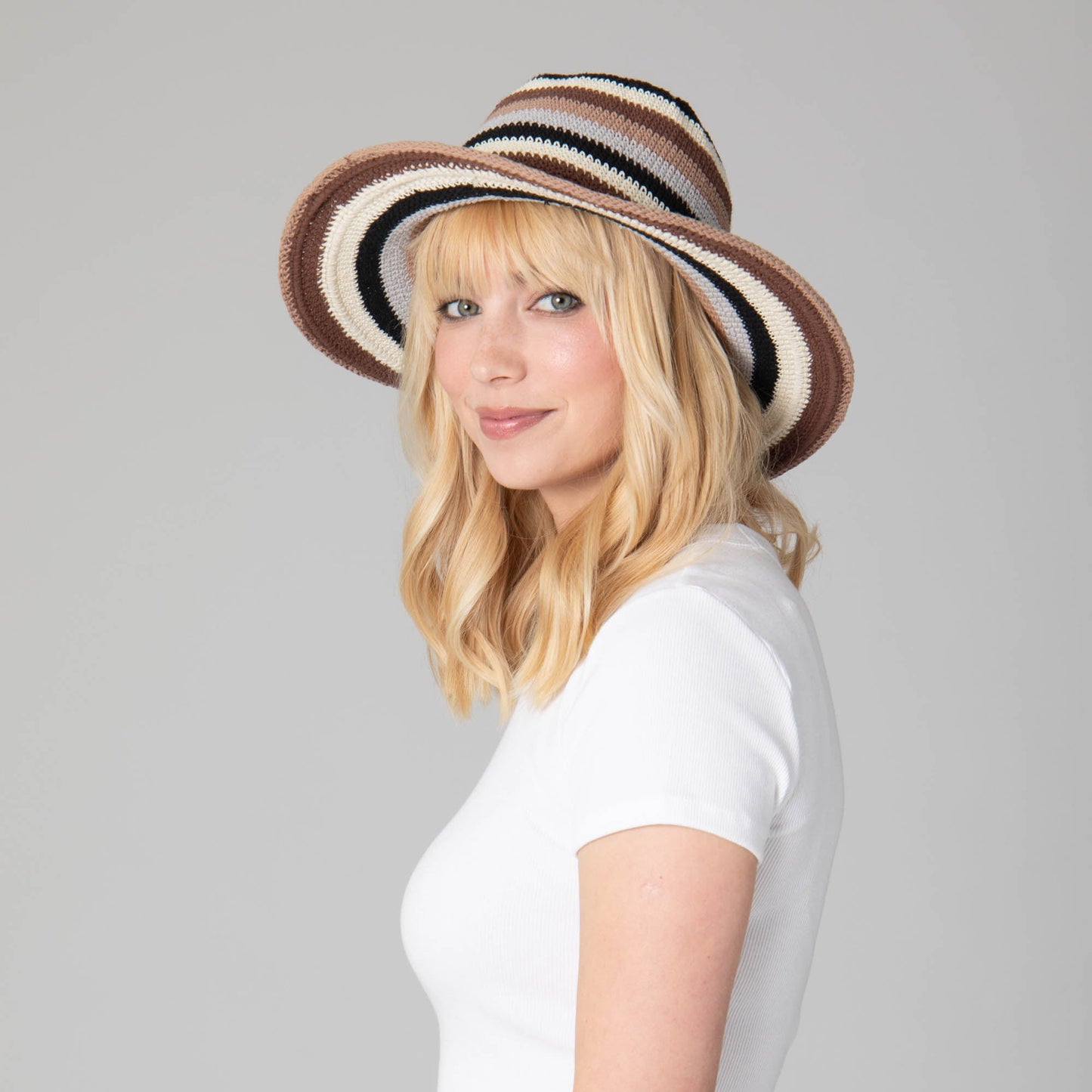 Women's Crocheted Brim Hat