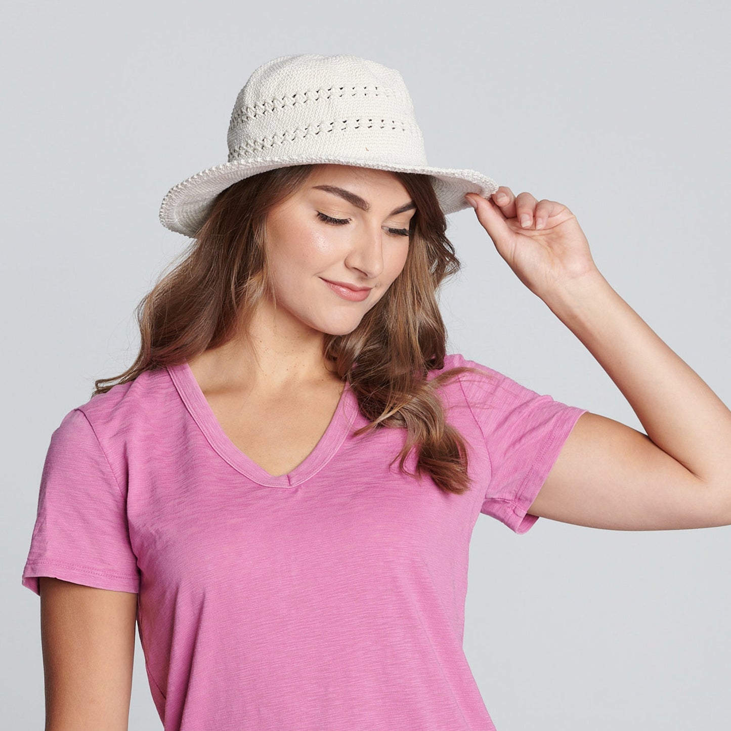 Women's Cotton Crochet Hat Medium Brim