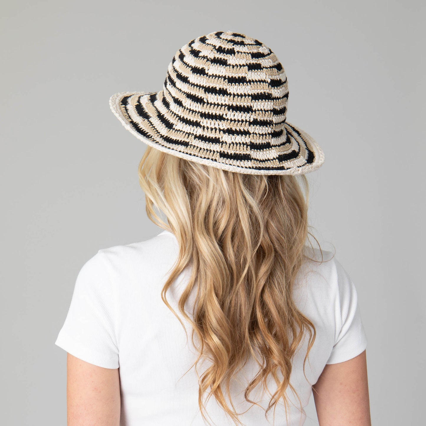 Heather Pattern Women's Crocheted Brim Hat