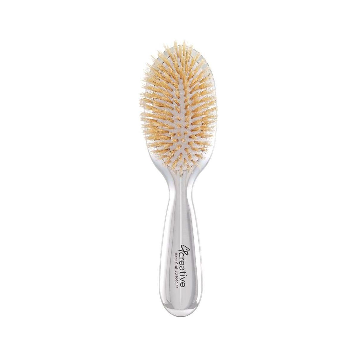 Classic Toddler/Baby Soft Boar Bristle Hair Brush-Colors-Blue-Pink-Silver