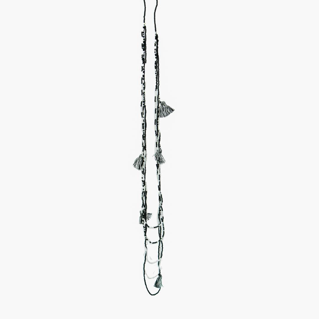 Glass Bead Necklace w/ Tassels - Guatemala