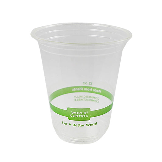 World Centric Compostable Clear Cold Cups 12 oz (QTY 1000), SKU CP-CS-12