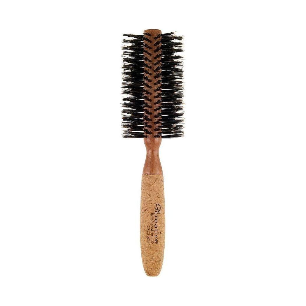 Eco-Friendly Birchwood and Cork Boar Bristle Round Hair Brush