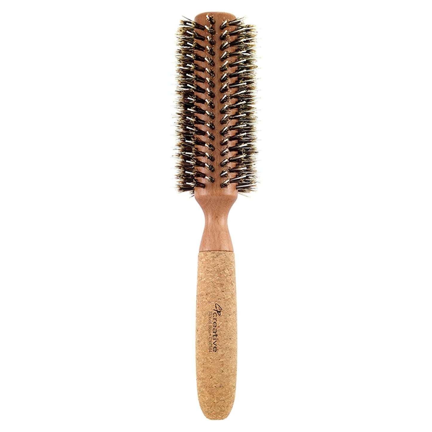 Eco-Friendly Birchwood and Cork Mixed Boar Bristle Round Hair Brush