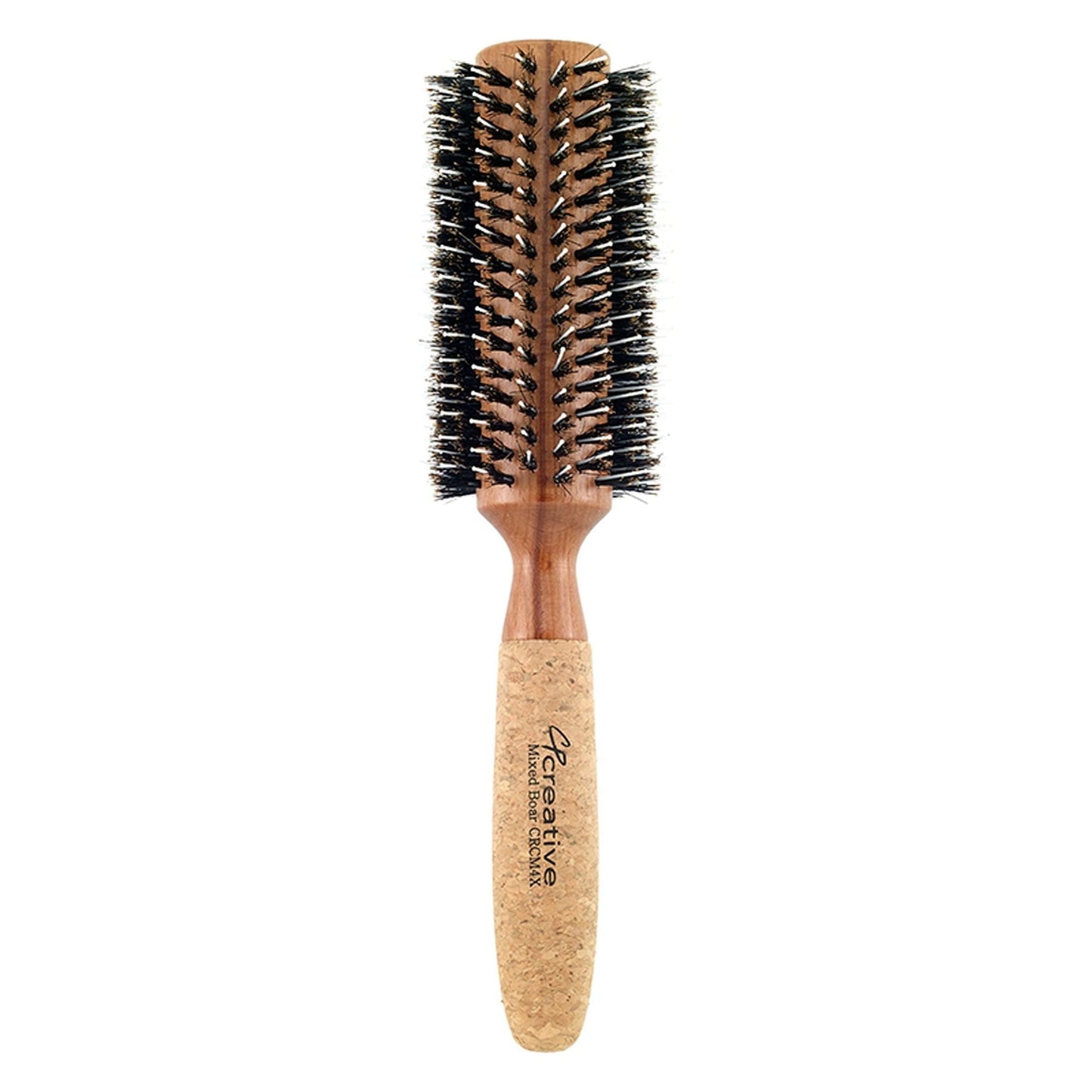 Eco-Friendly Birchwood and Cork Mixed Boar Bristle Round Hair Brush