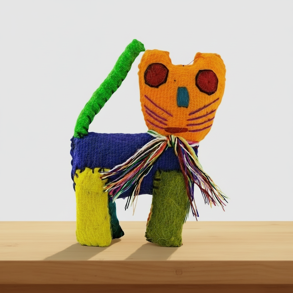 Felix the Cat: Repurposed Wool Boho Decor - Mexico