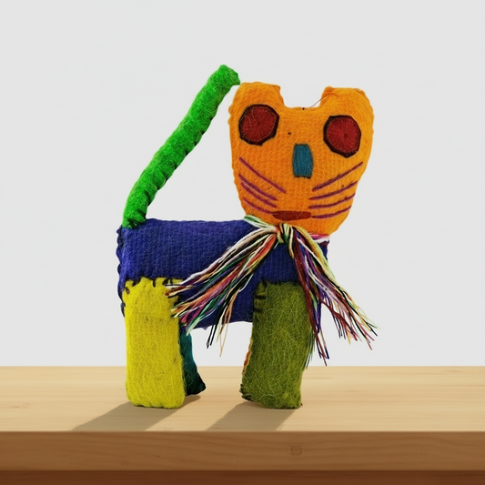 Felix the Cat: Repurposed Wool Boho Decor - Mexico