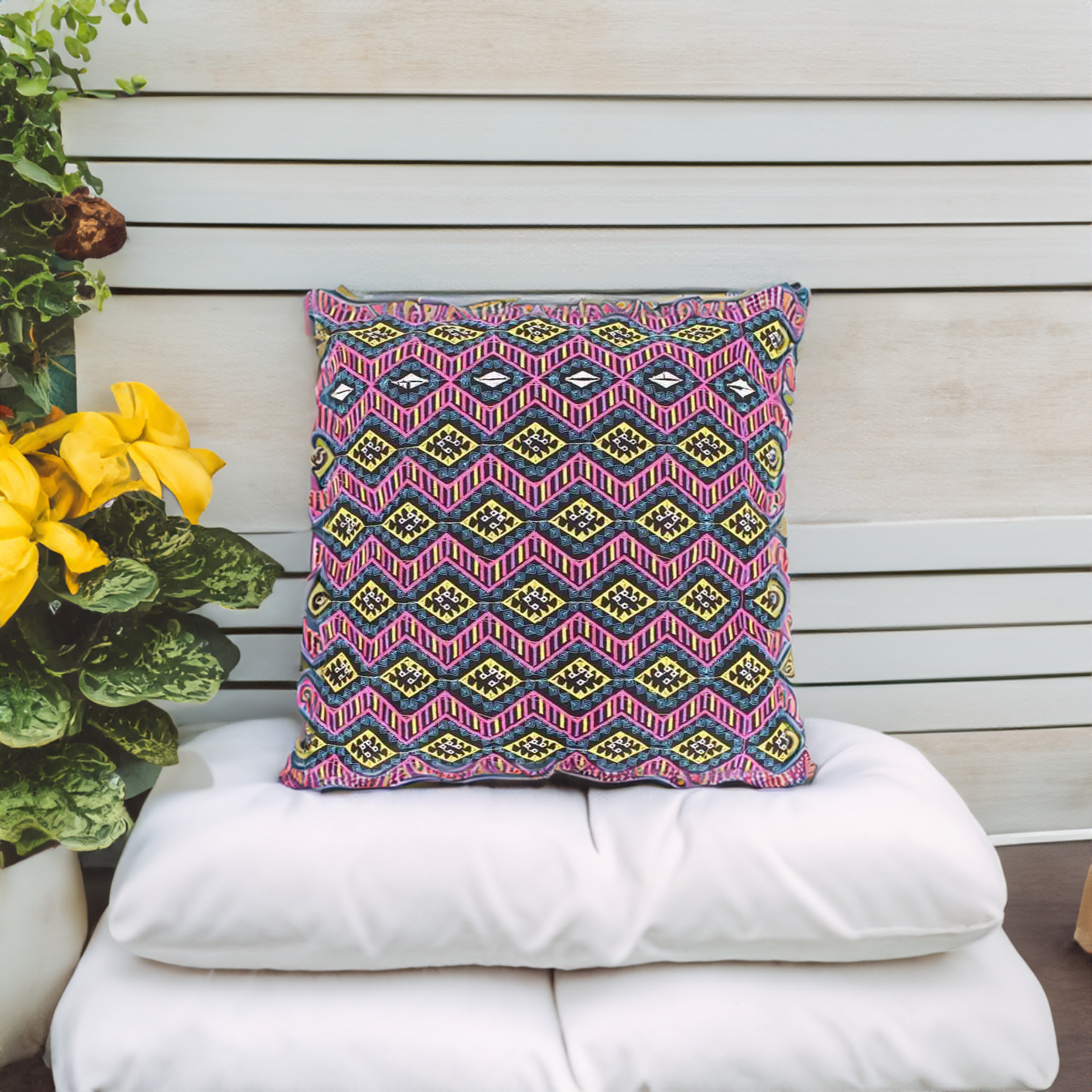 Bangkok Diamond Embroidered Pillow Cover - Thailand