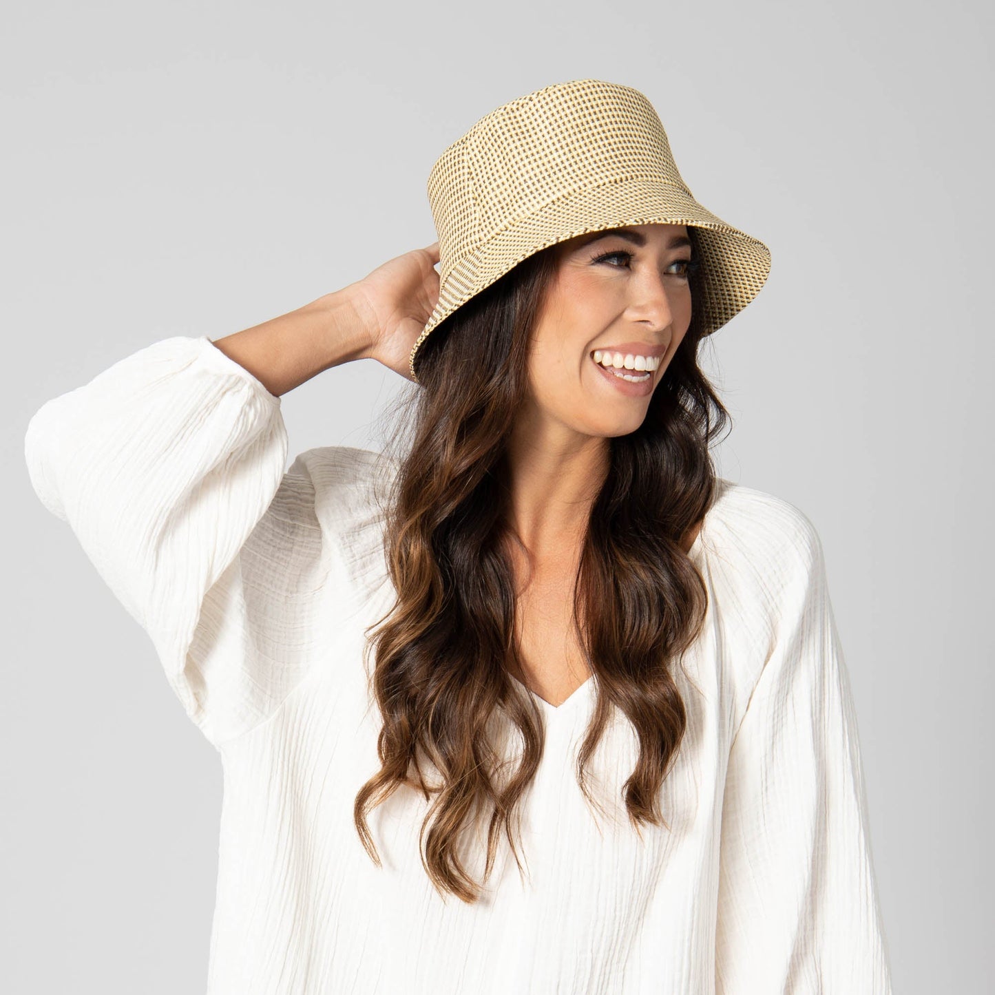Women's Textured Woven Bucket Hat