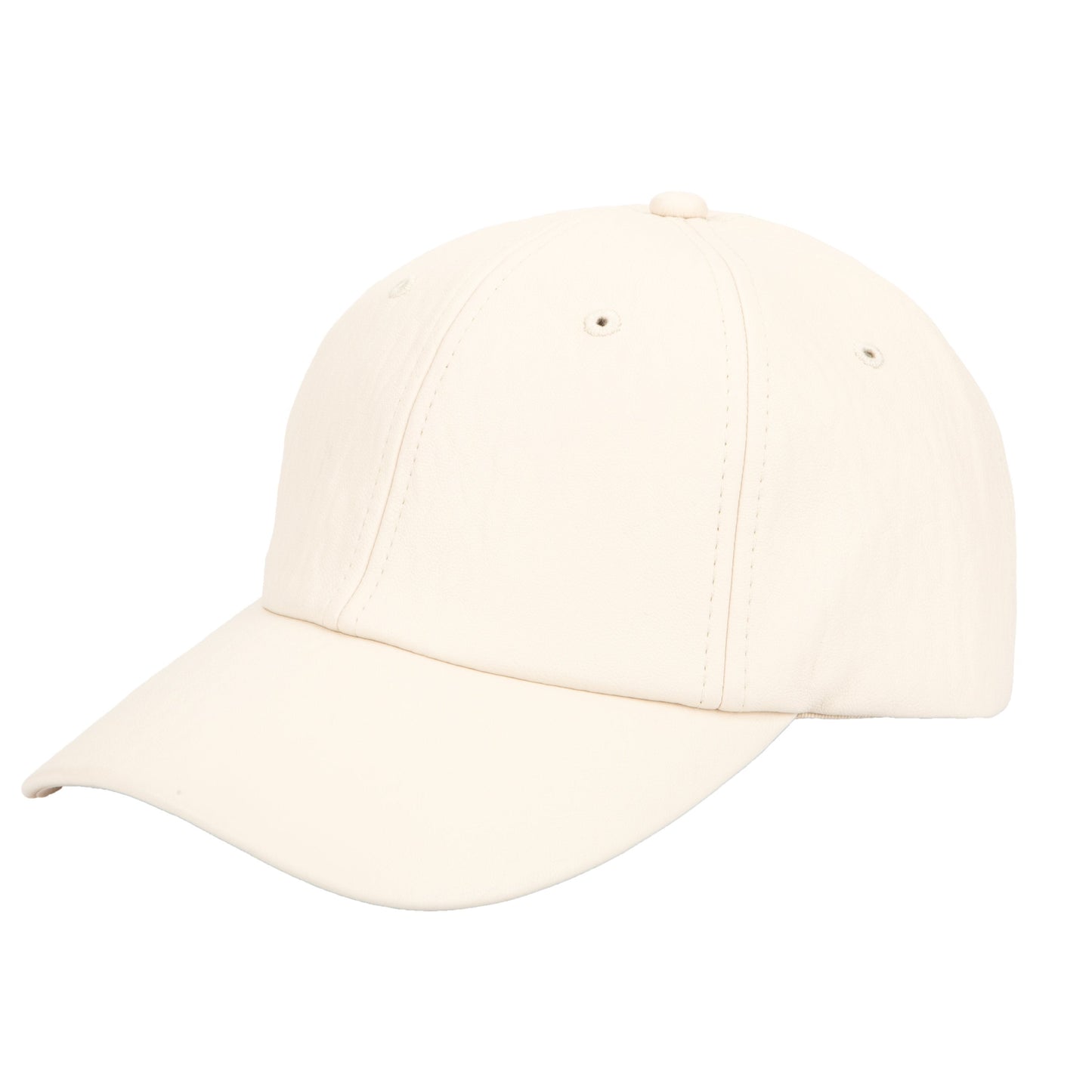 Women's Faux Leather Ball Cap w/ Elastic