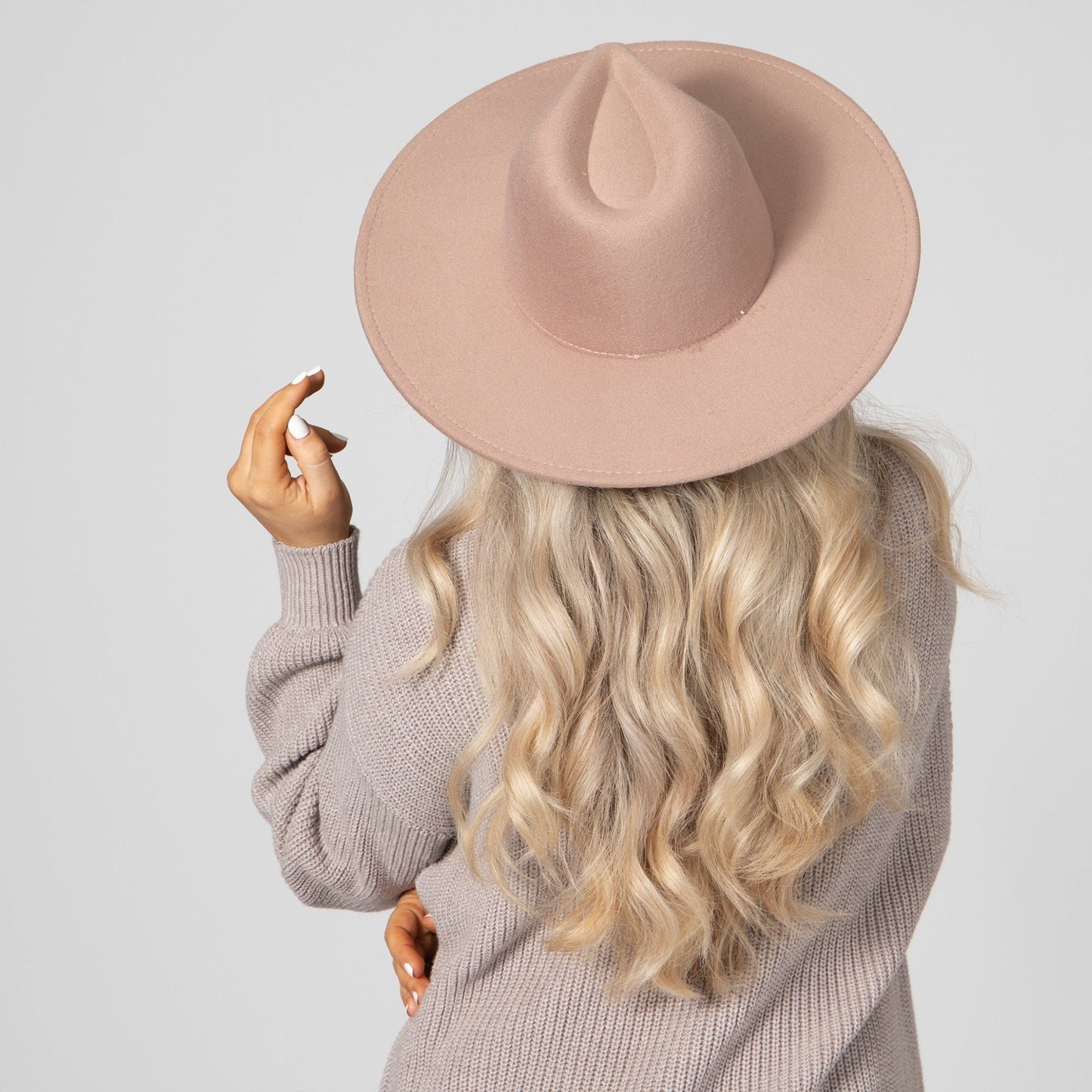 Women's Faux Felt Wide Brim Fedora