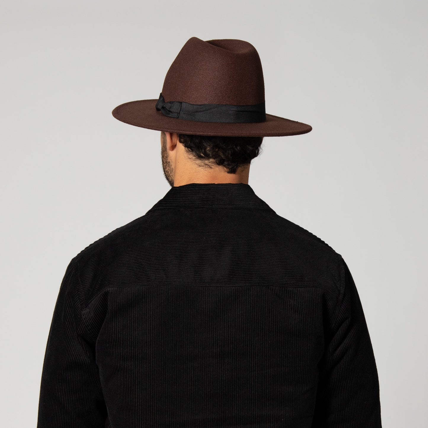 Men's Faux Felt Fedora With Grosgrain