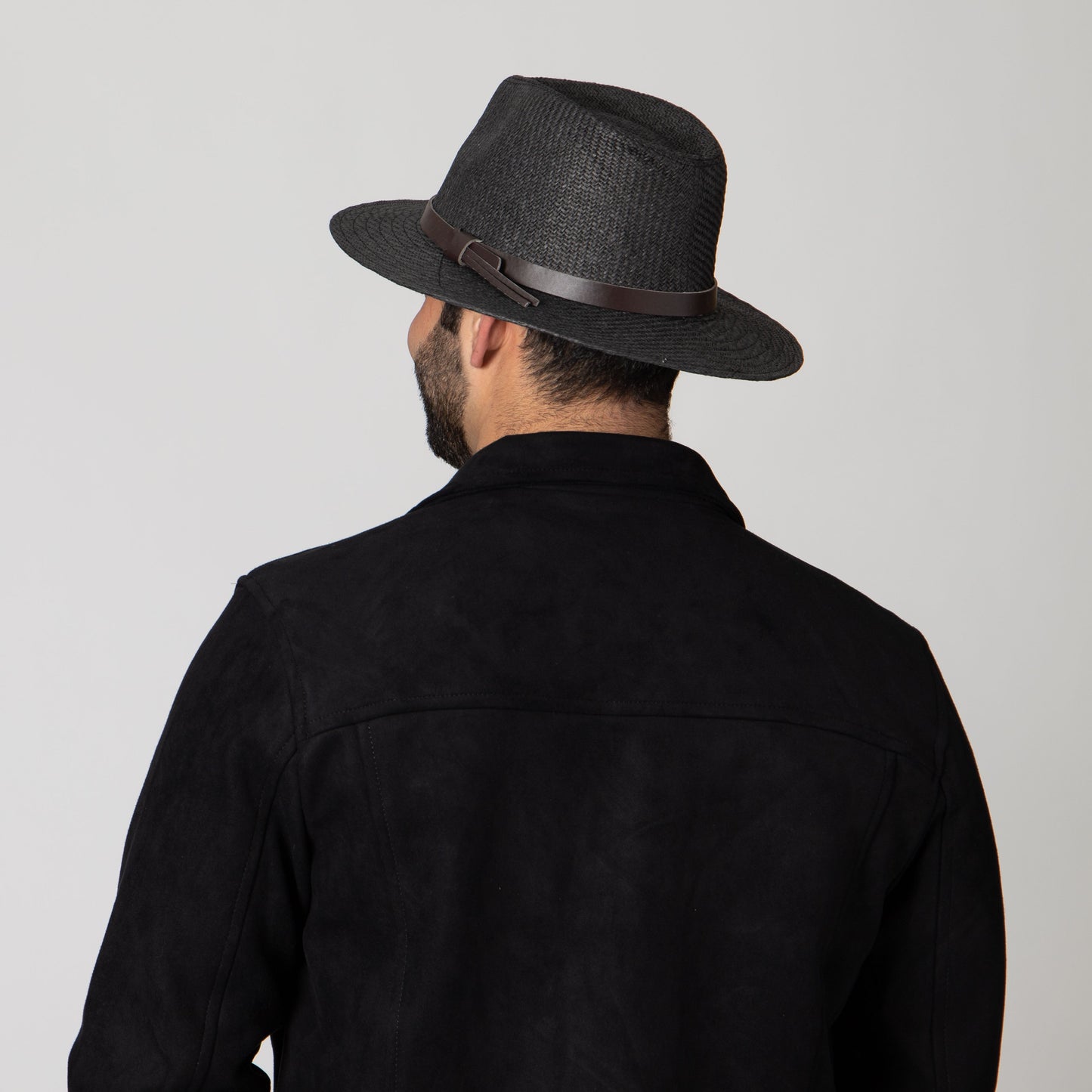 Men's Paper Fedora with Faux Leather Band