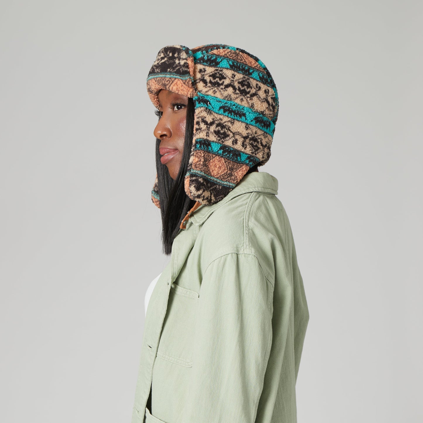 Printed Fleece Trapper