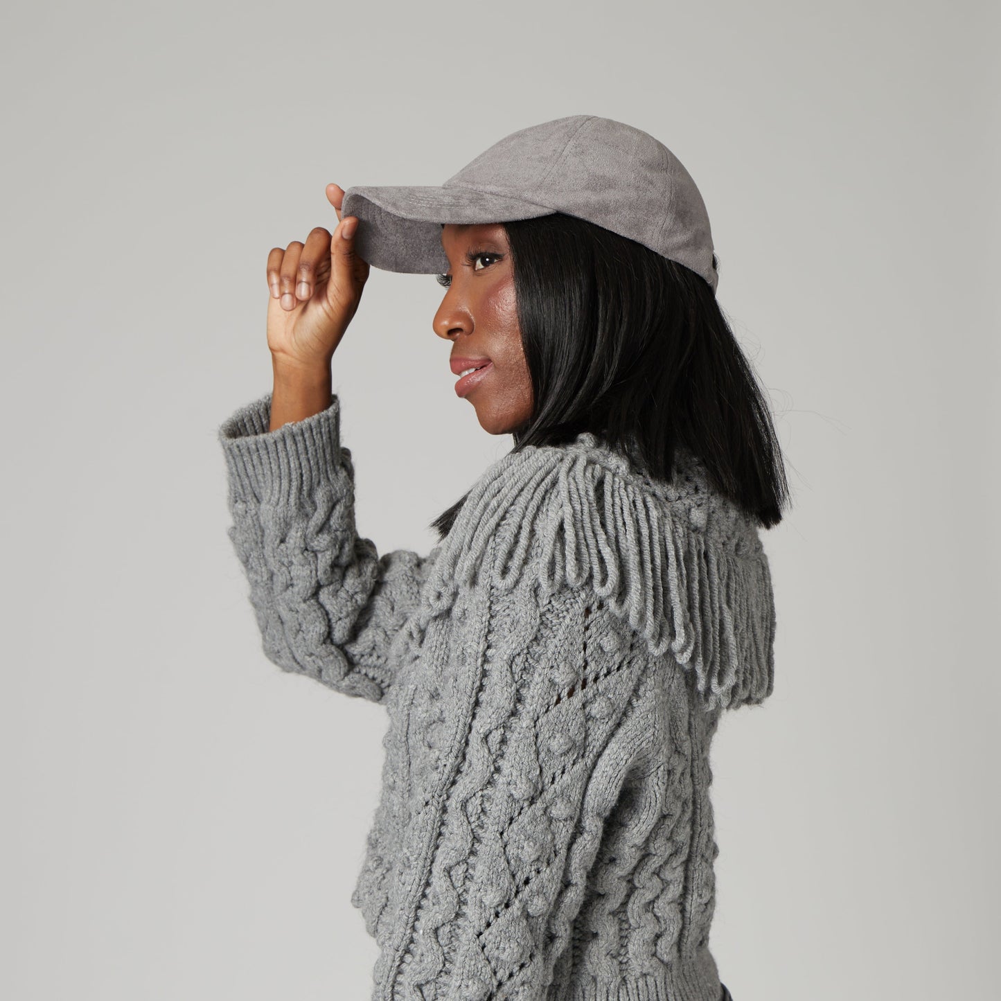 Unstructured Faux Suede Ball Cap