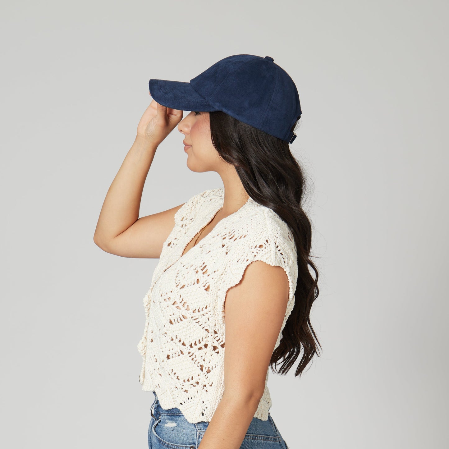 Unstructured Faux Suede Ball Cap