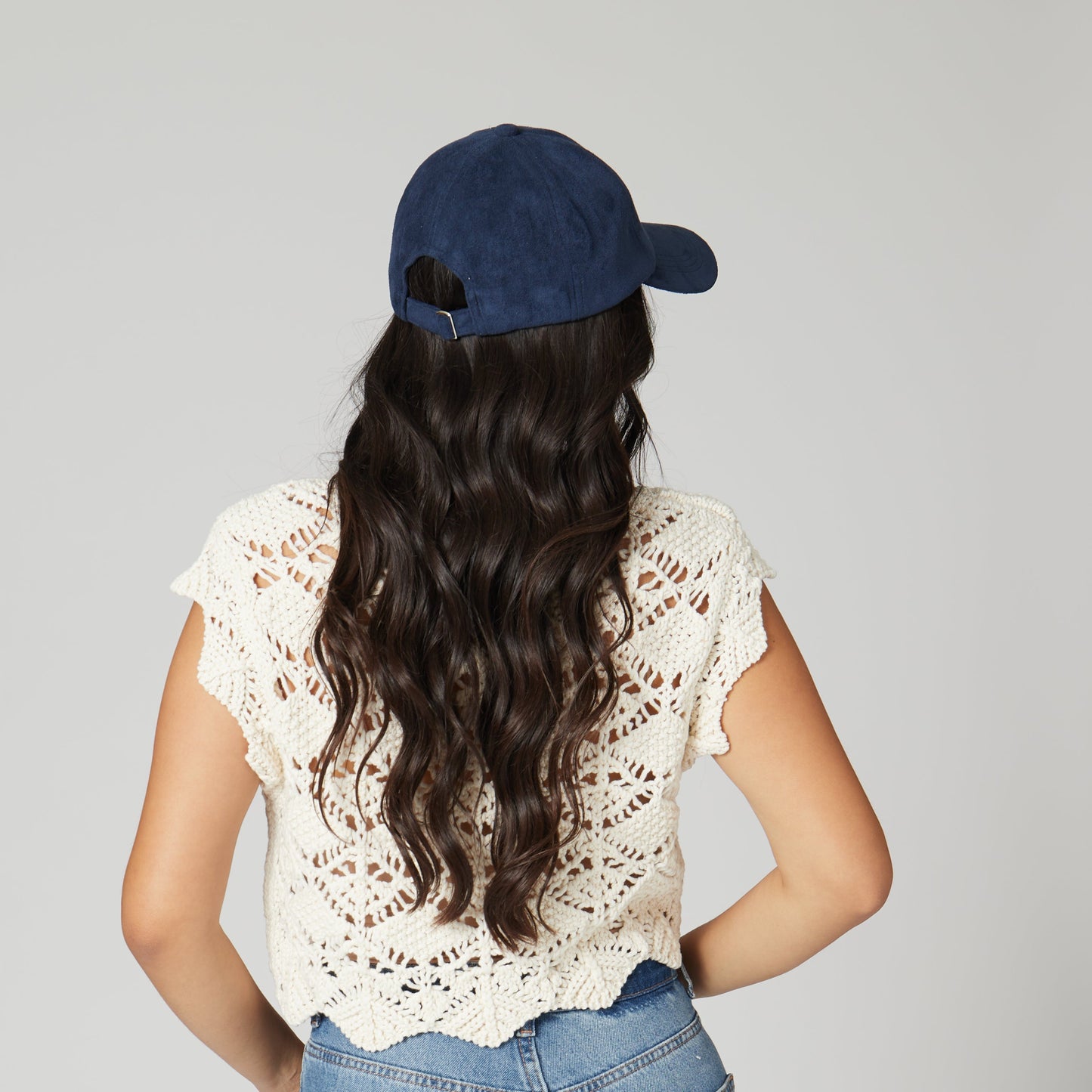 Unstructured Faux Suede Ball Cap