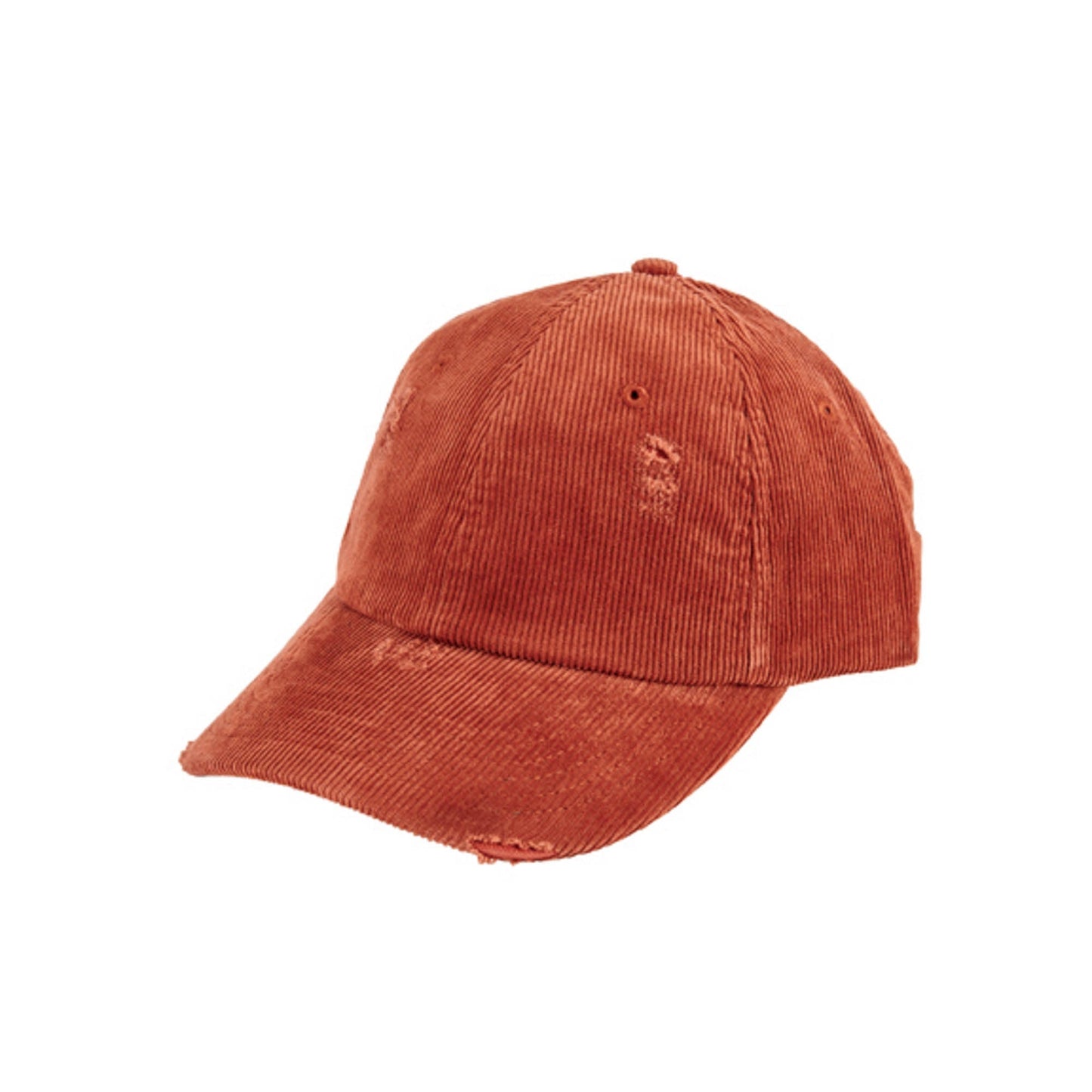 Distressed Corduroy Ball Cap with Adjustable Back Slider