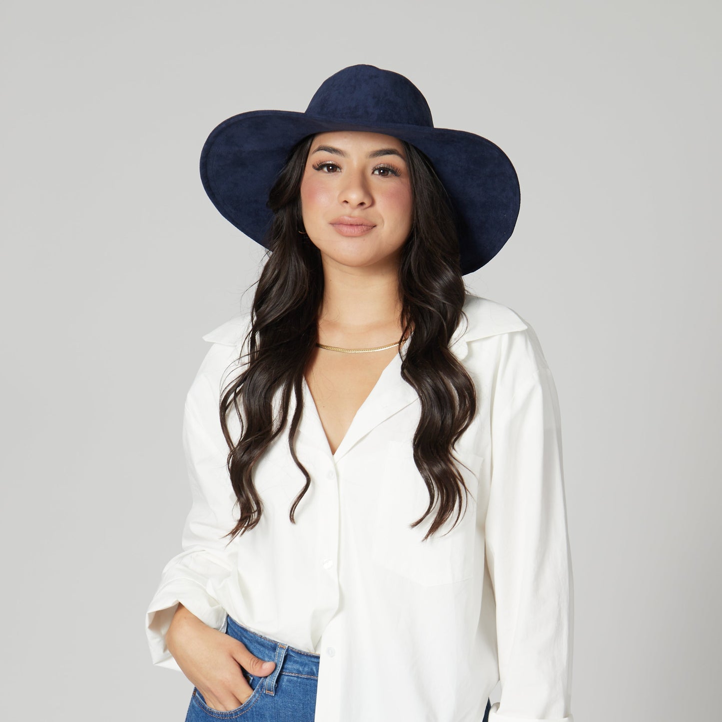 Pioneer - Cut & Sew Faux Suede Fedora