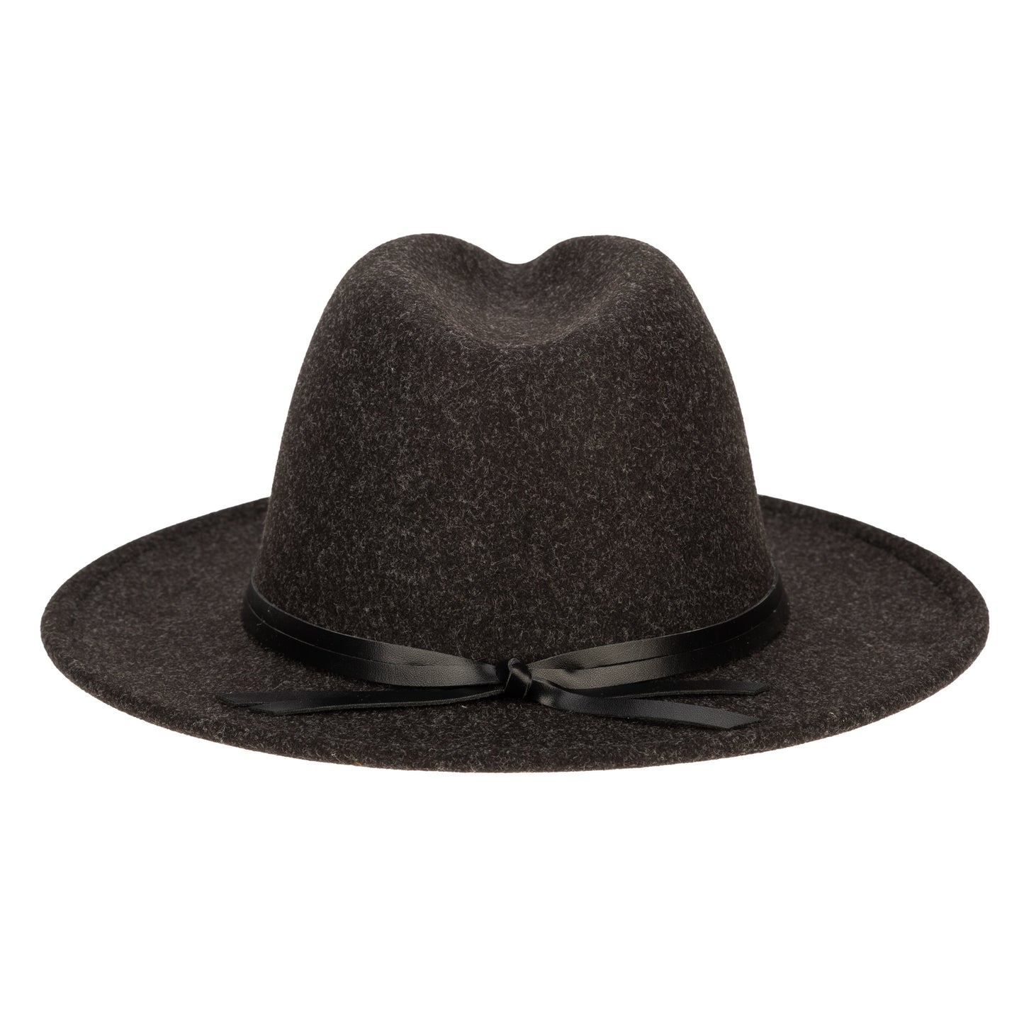 Women's Faux Felt Fedora with Leather Band