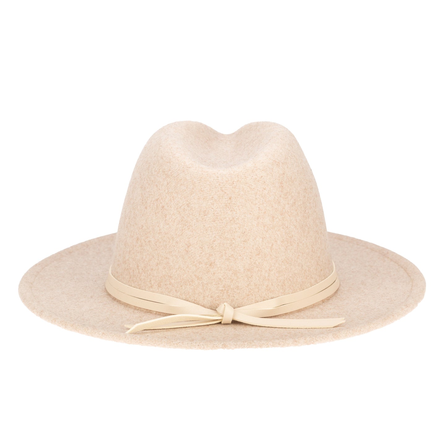 Women's Faux Felt Fedora with Leather Band