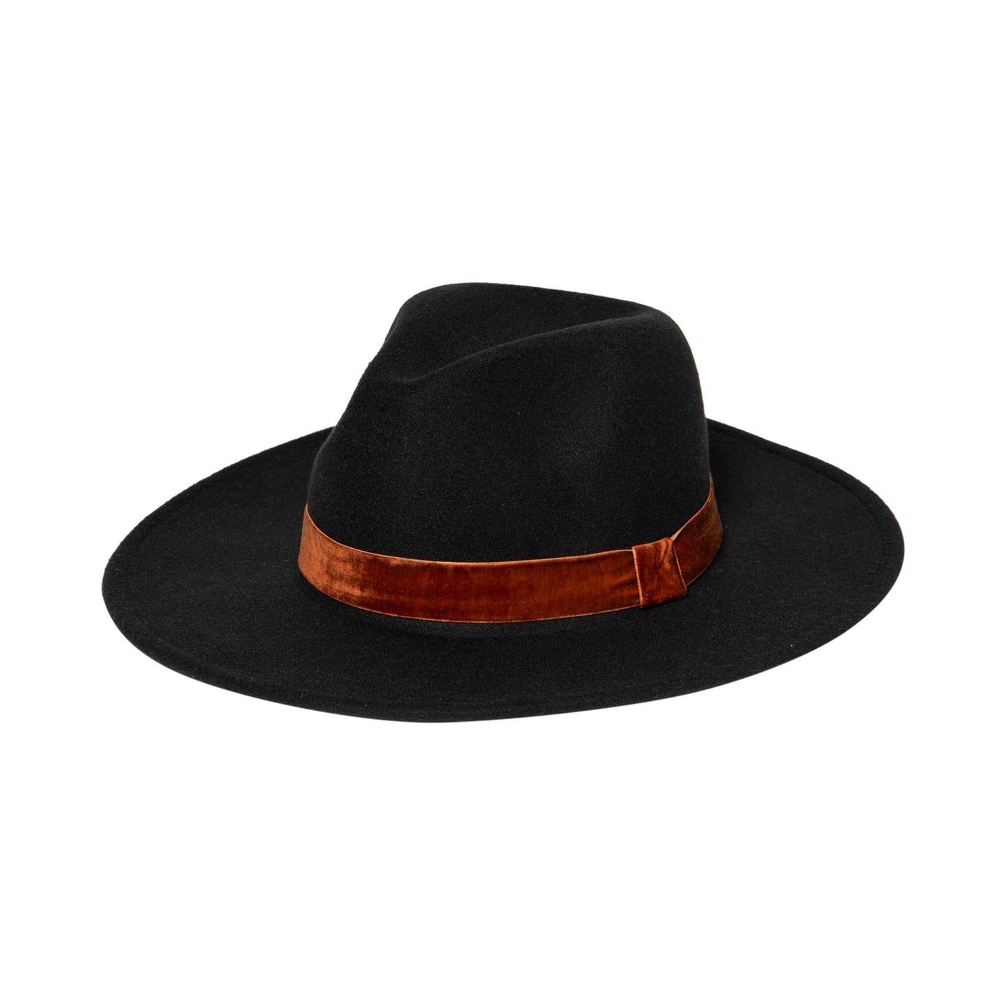Women's Faux Felt Fedora W/ Velvet Band