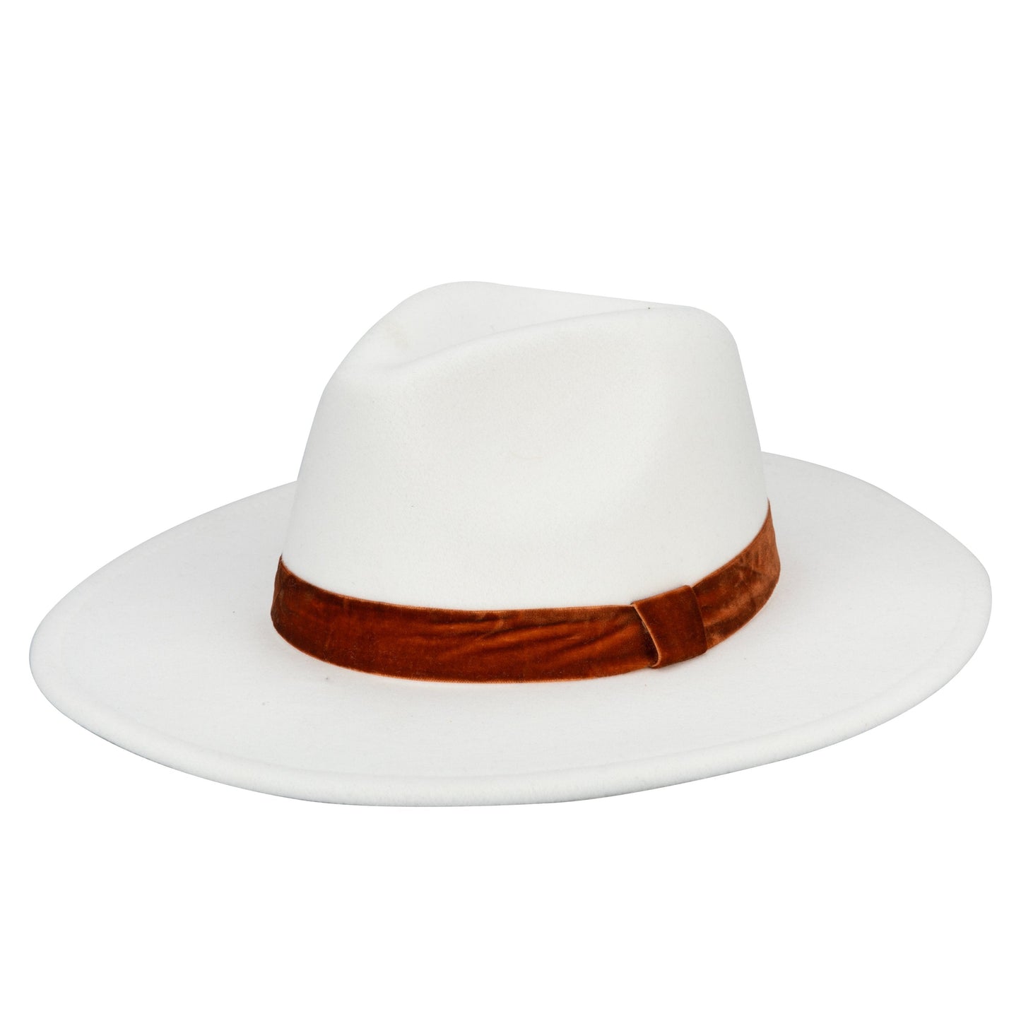 Women's Faux Felt Fedora W/ Velvet Band