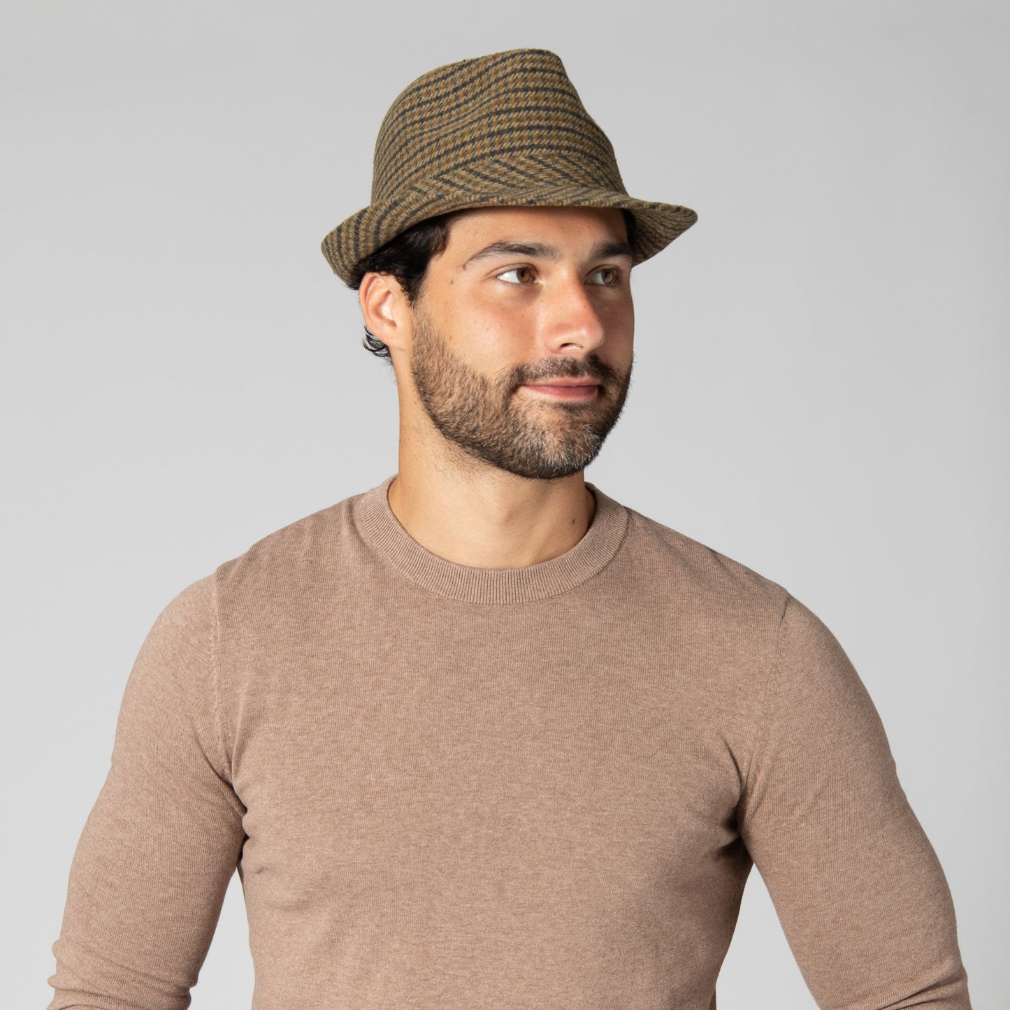 Men's Houndstooth Plaid Fedora