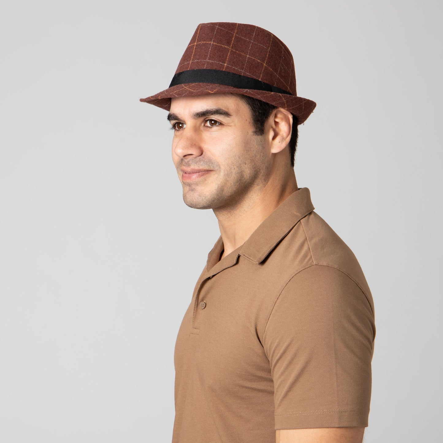 Men's Cut&Sew Fedora w/Grosgrain Band & Knot