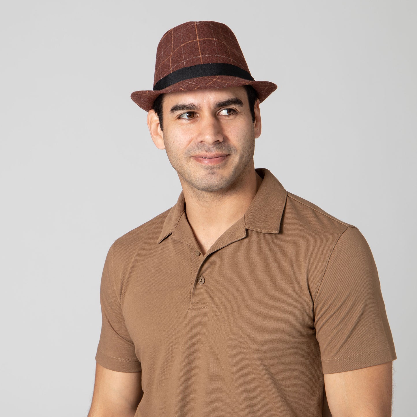 Men's Cut&Sew Fedora w/Grosgrain Band & Knot