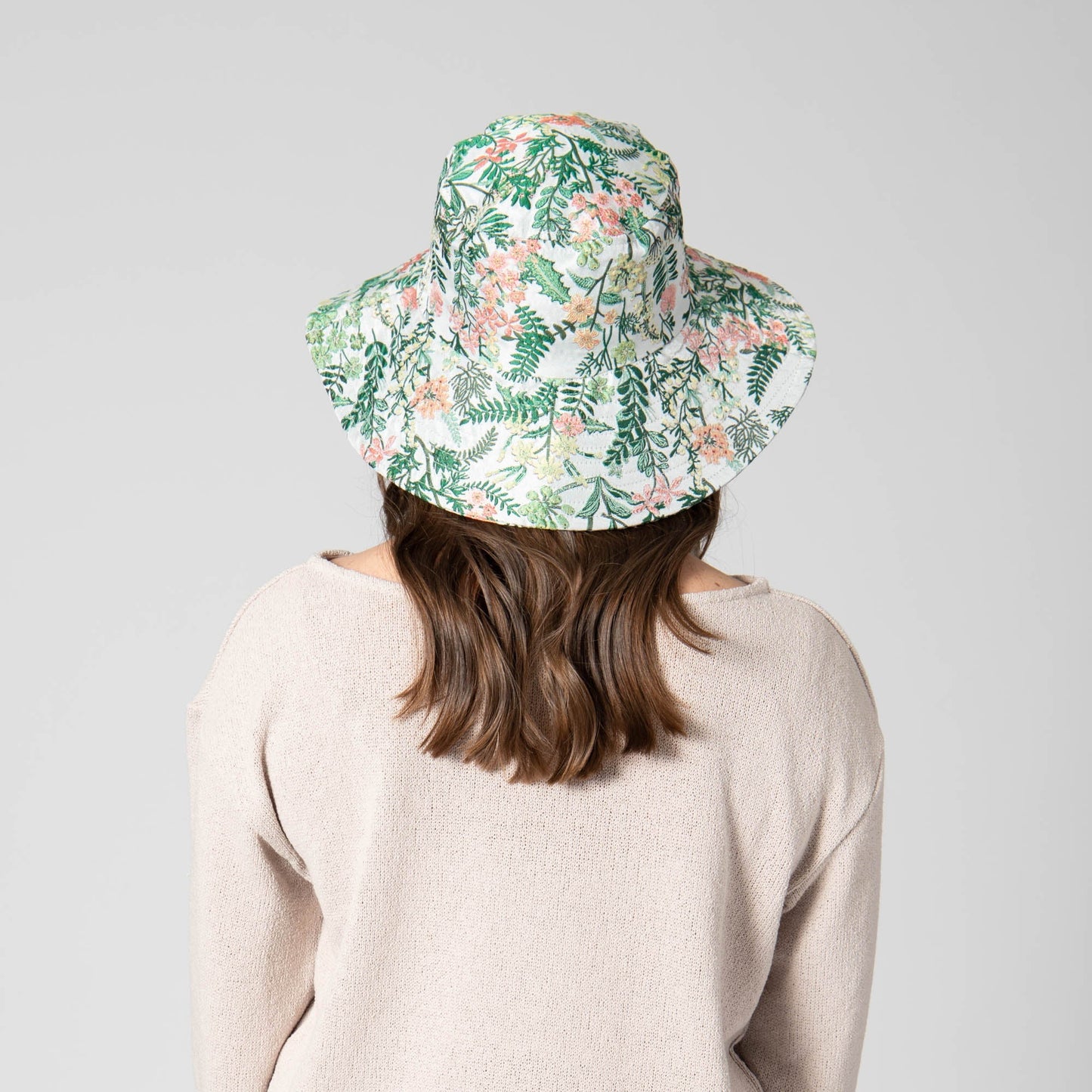 Colony Palms - Floral Printed Bucket Hat with Ties