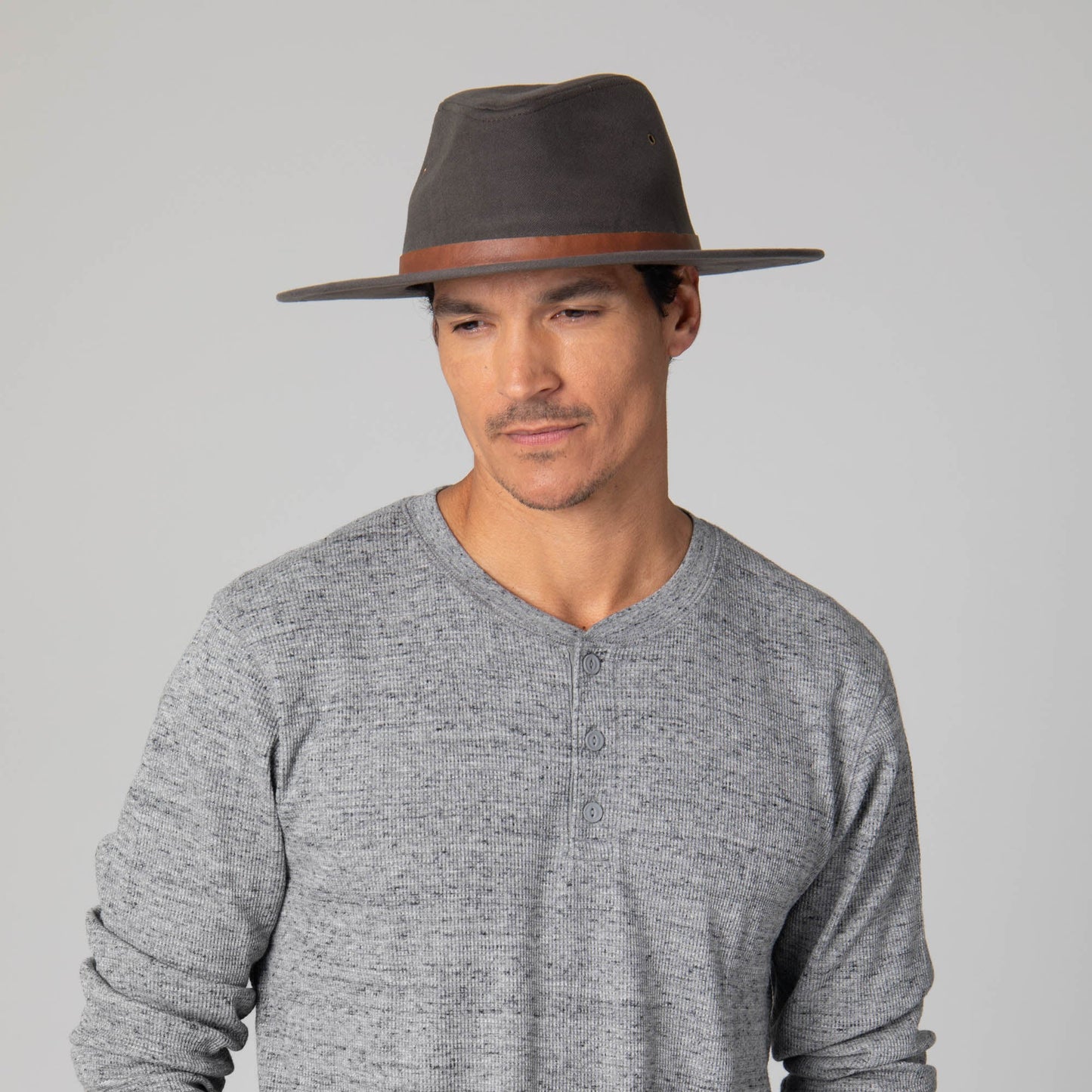 Faux Felt Fedora with Braided Faux Leather Trim