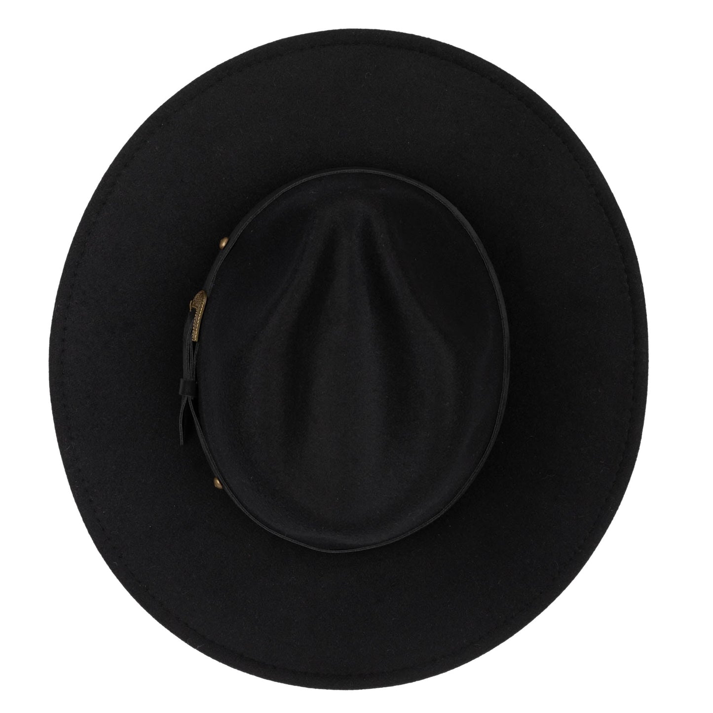 Faux Felt Fedora with Faux Leather Western Buckle Band