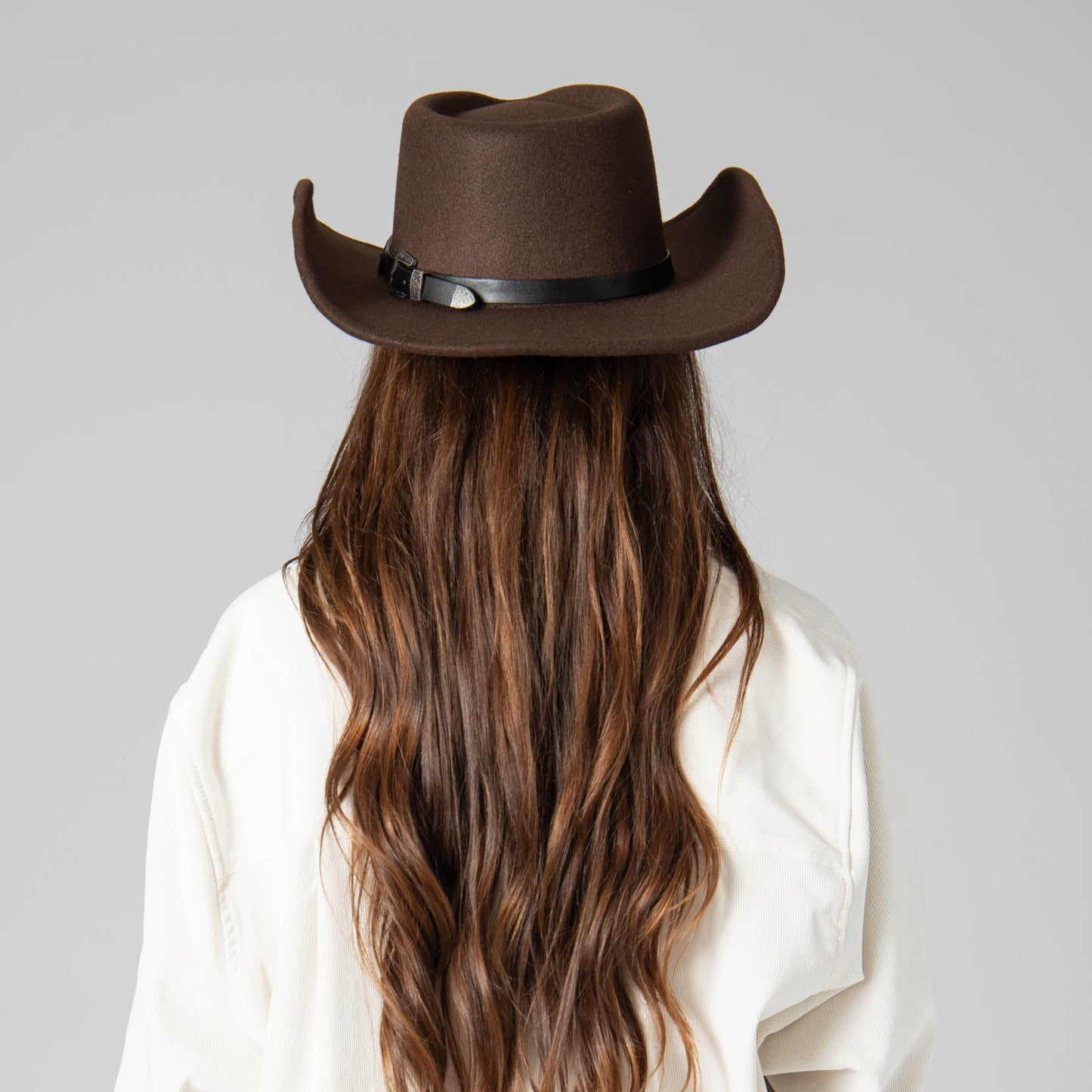 Faux Felt Pinch Crown Cowboy
