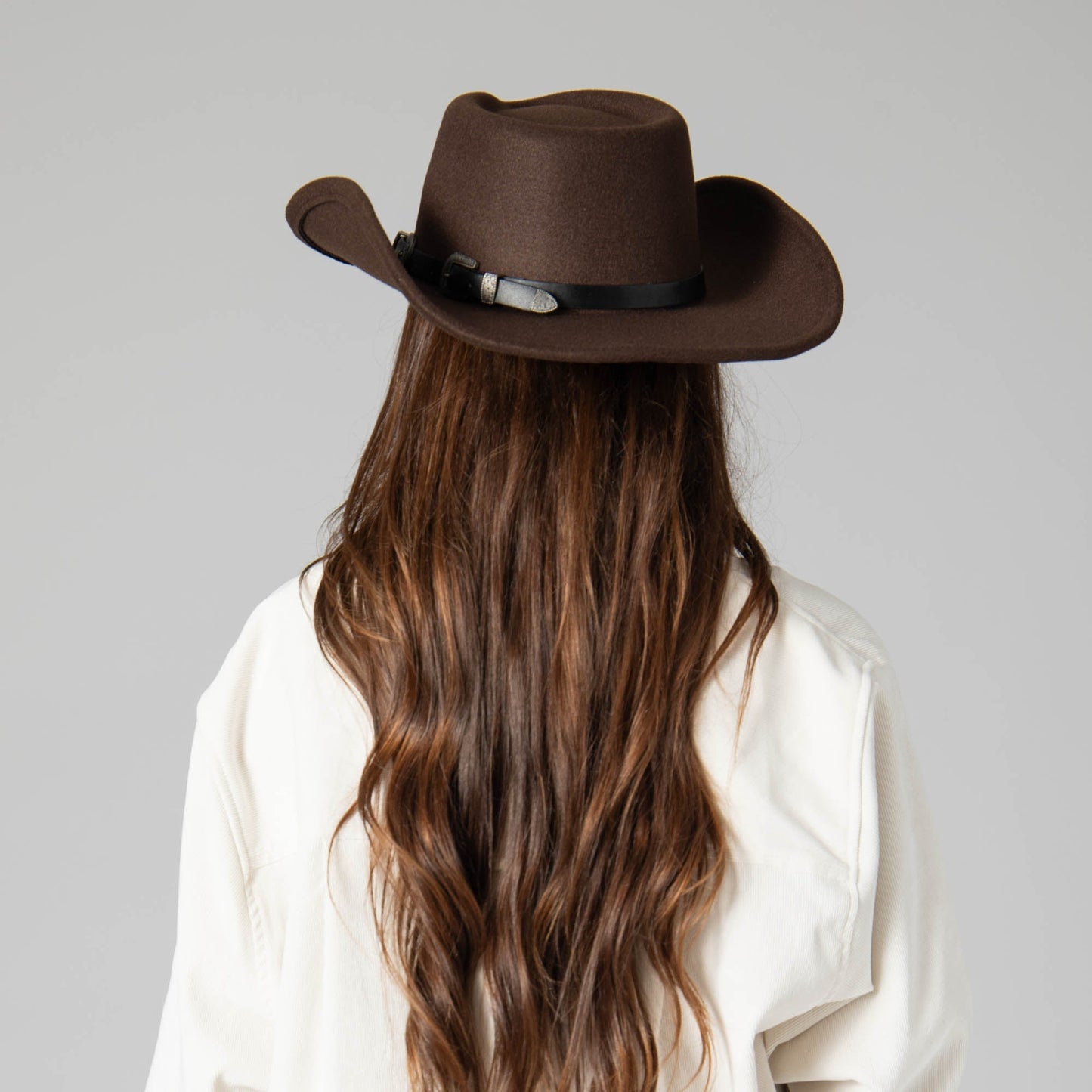 Faux Felt Pinch Crown Cowboy