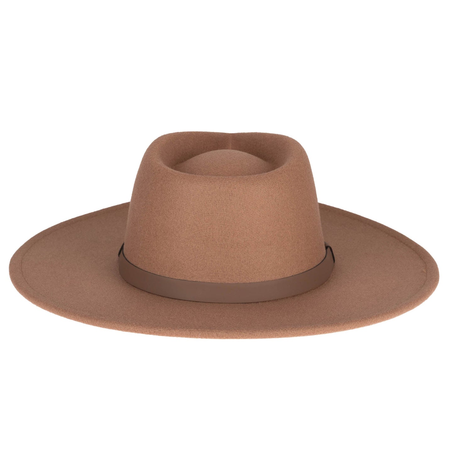 Faux Felt Fedora with Half Braided Faux Leather Band
