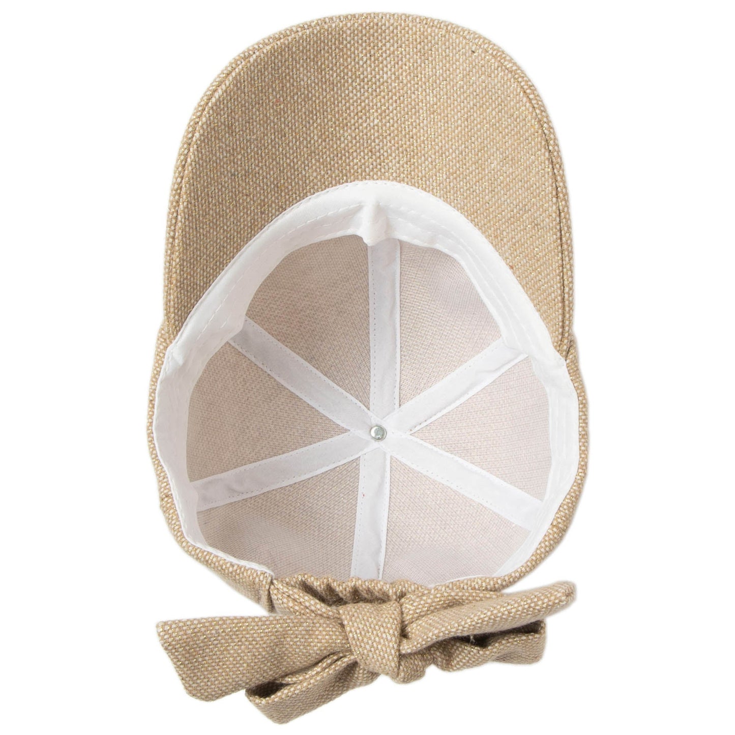 Cut & Sew Gold Shimmer Cap with Bow Tie