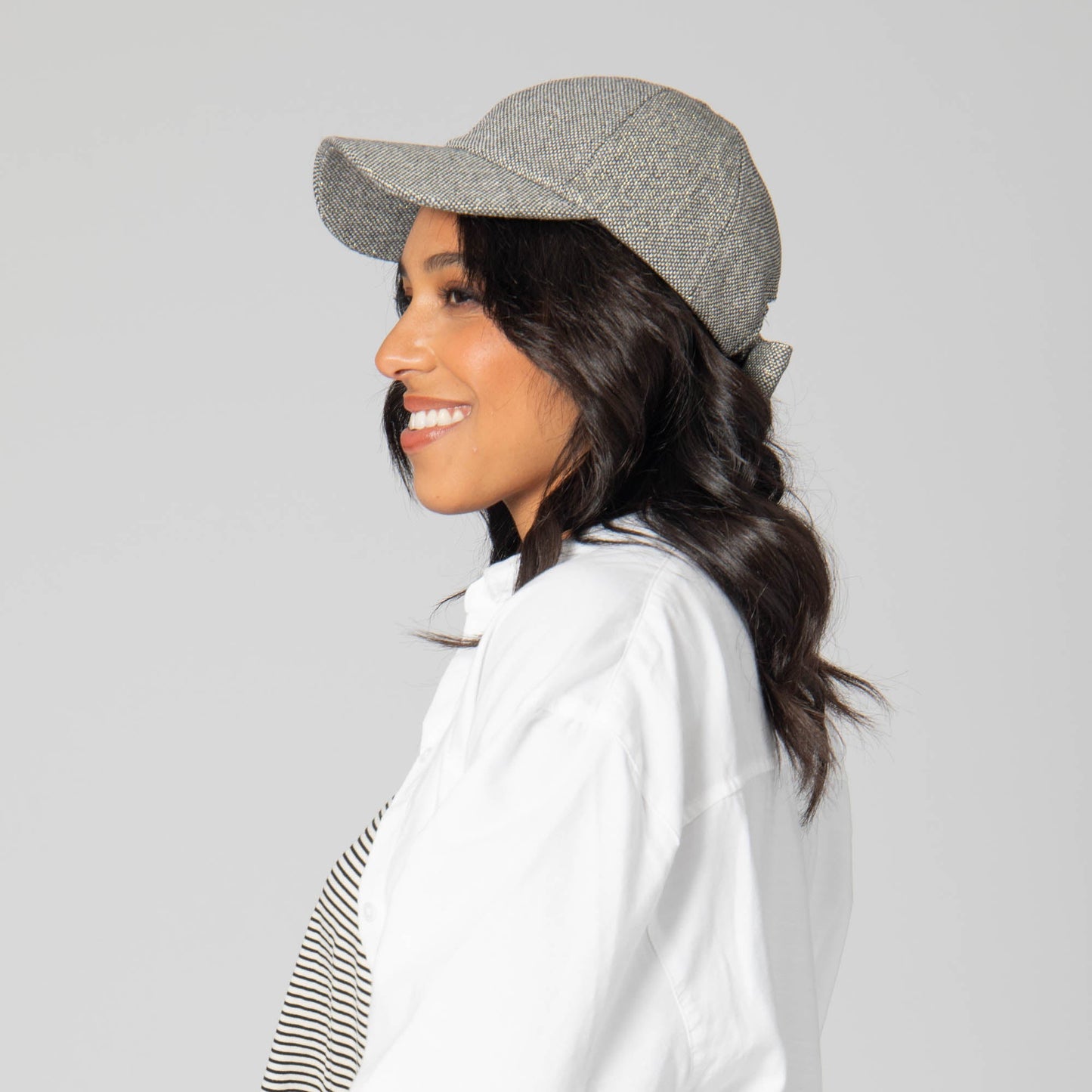 Cut & Sew Gold Shimmer Cap with Bow Tie