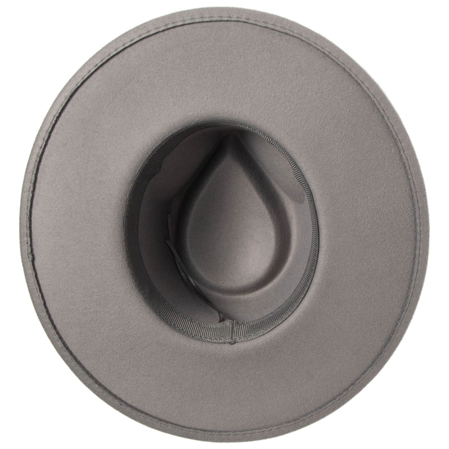 Mia - Faux Felt Fedora with Pinch Crown and Gold Trim Band