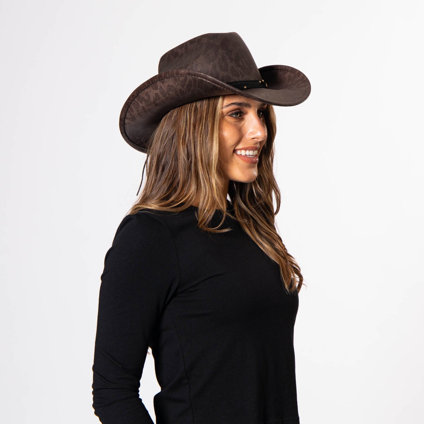 Leopard Printed Cattlemans's Crease Cowboy