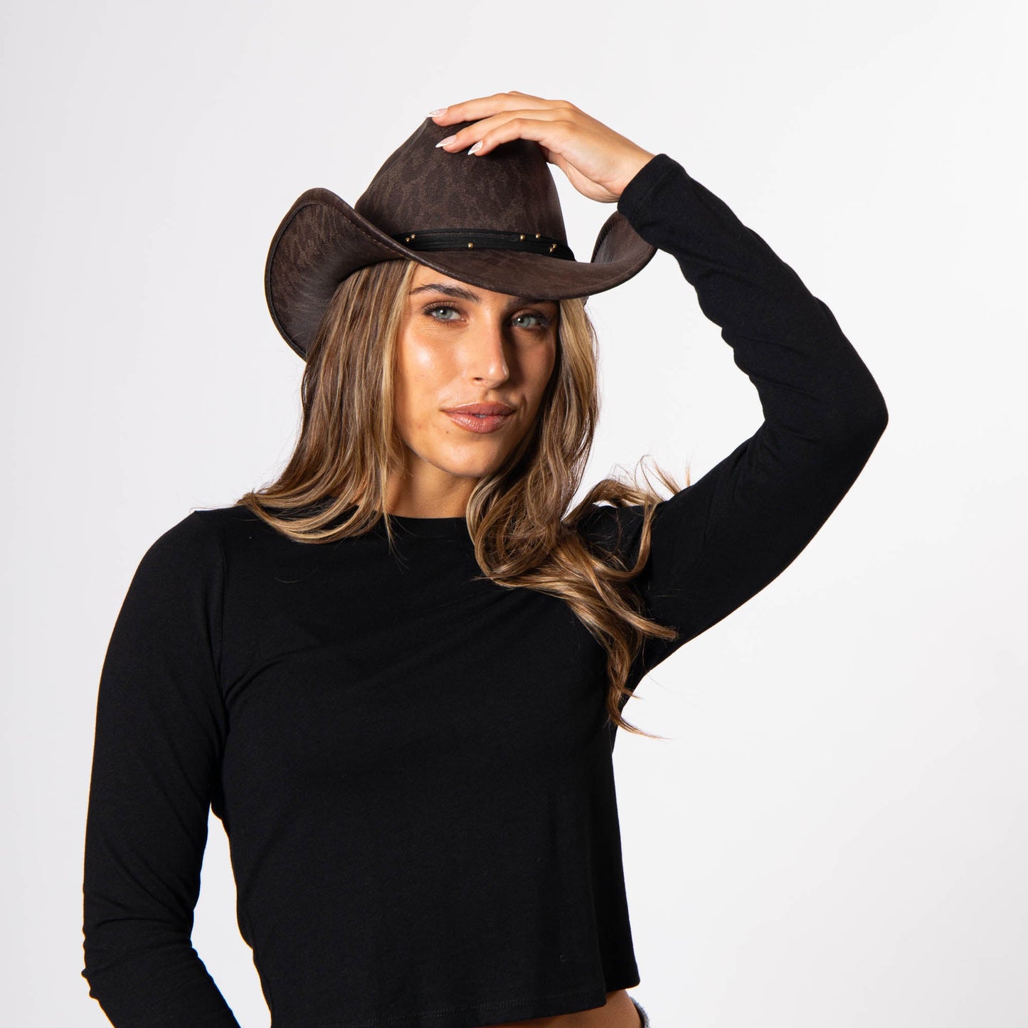 Leopard Printed Cattlemans's Crease Cowboy