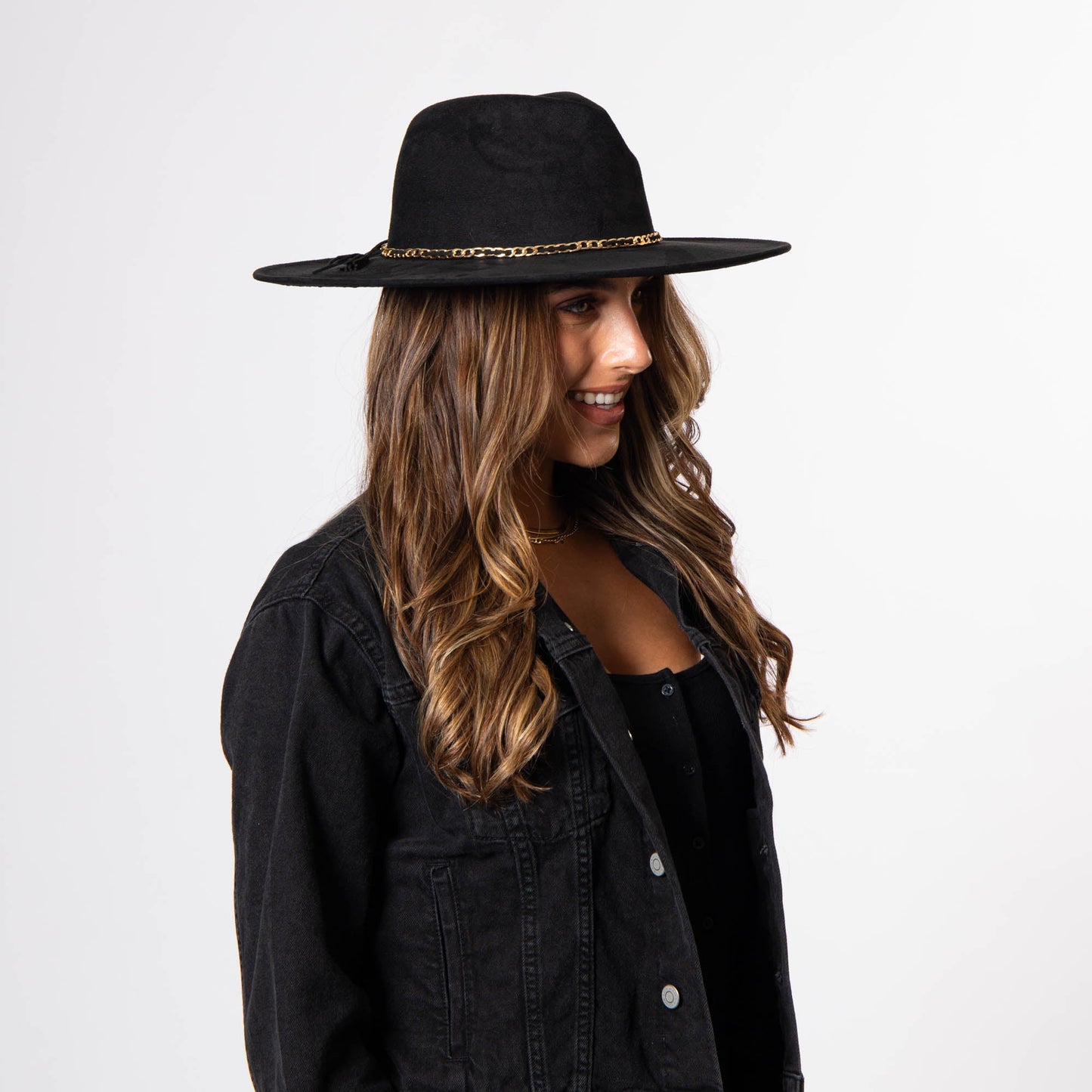Women's Fedora with Leopard Printed Underbrim
