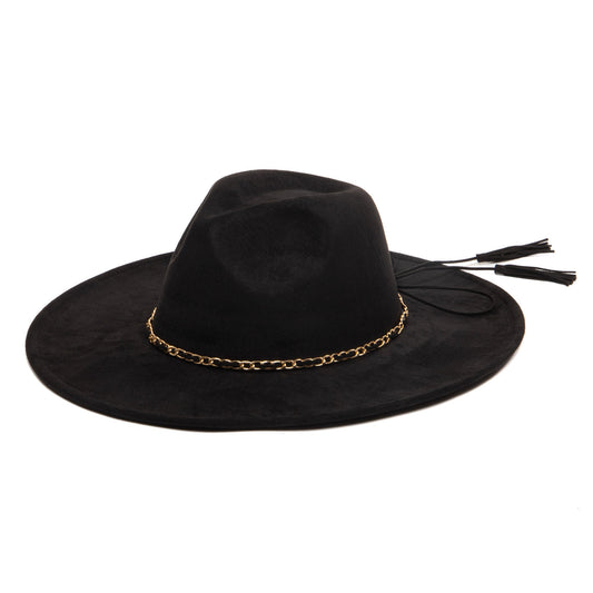 Women's Fedora with Leopard Printed Underbrim