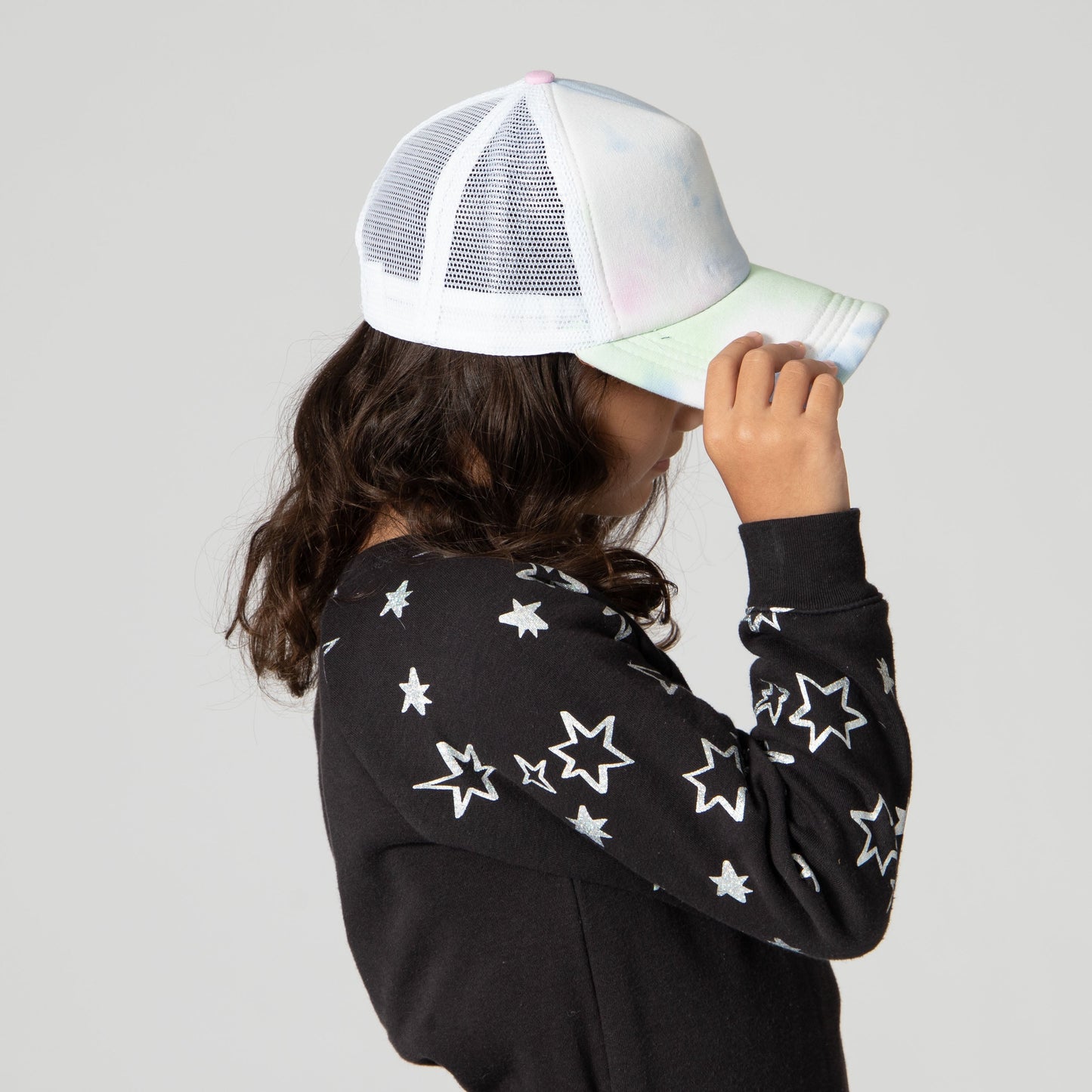 3-7 Year Tie-Dye Front and Brim Trucker Cap
