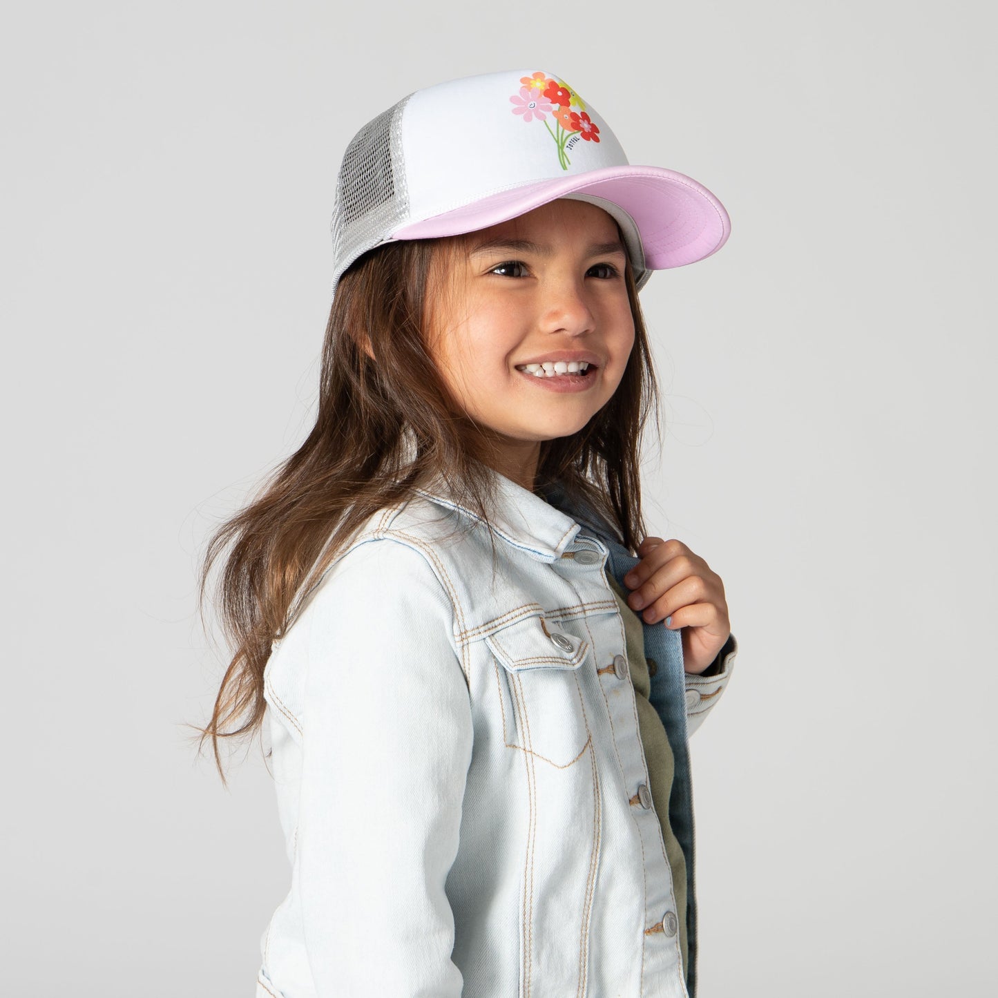 3-7 Year Kid Flowers Trucker Cap