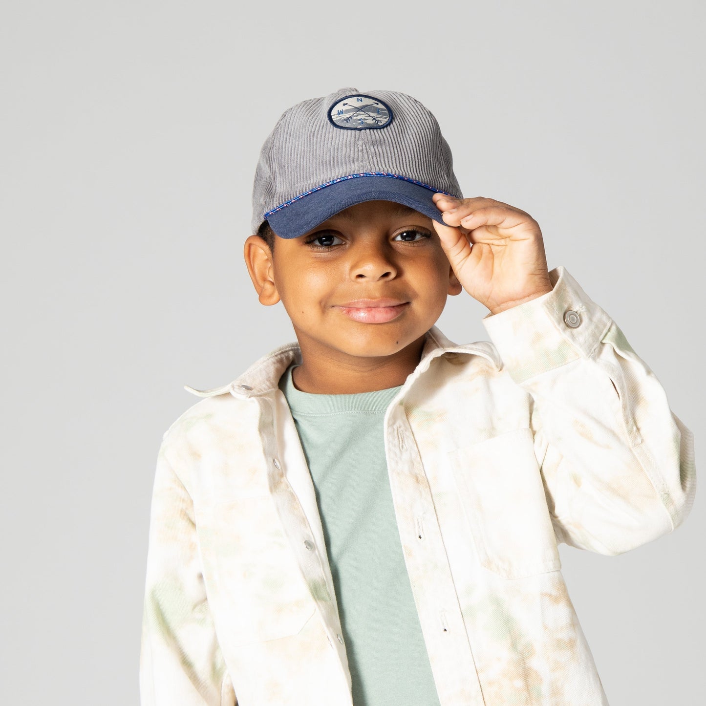 Kid's Corduroy Cap With Wool Brim
